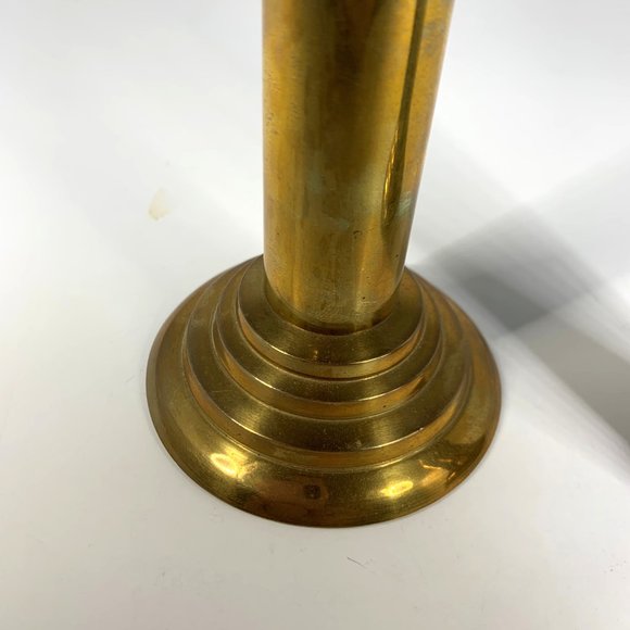 Vintage Art Deco Brass Candlesticks 7.25” Tall - Picture 4 of 4